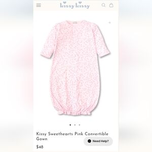 Pink Baby Sleep Gown with Heart Pattern